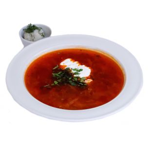 Борщ український з салом